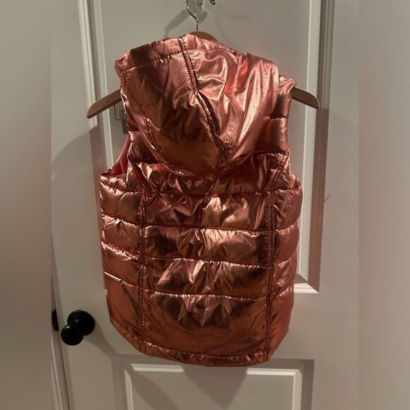 Crazy 8 Rose Gold Hooded Girl Puffer Vest Size XL/14 - Picture 8 of 12
